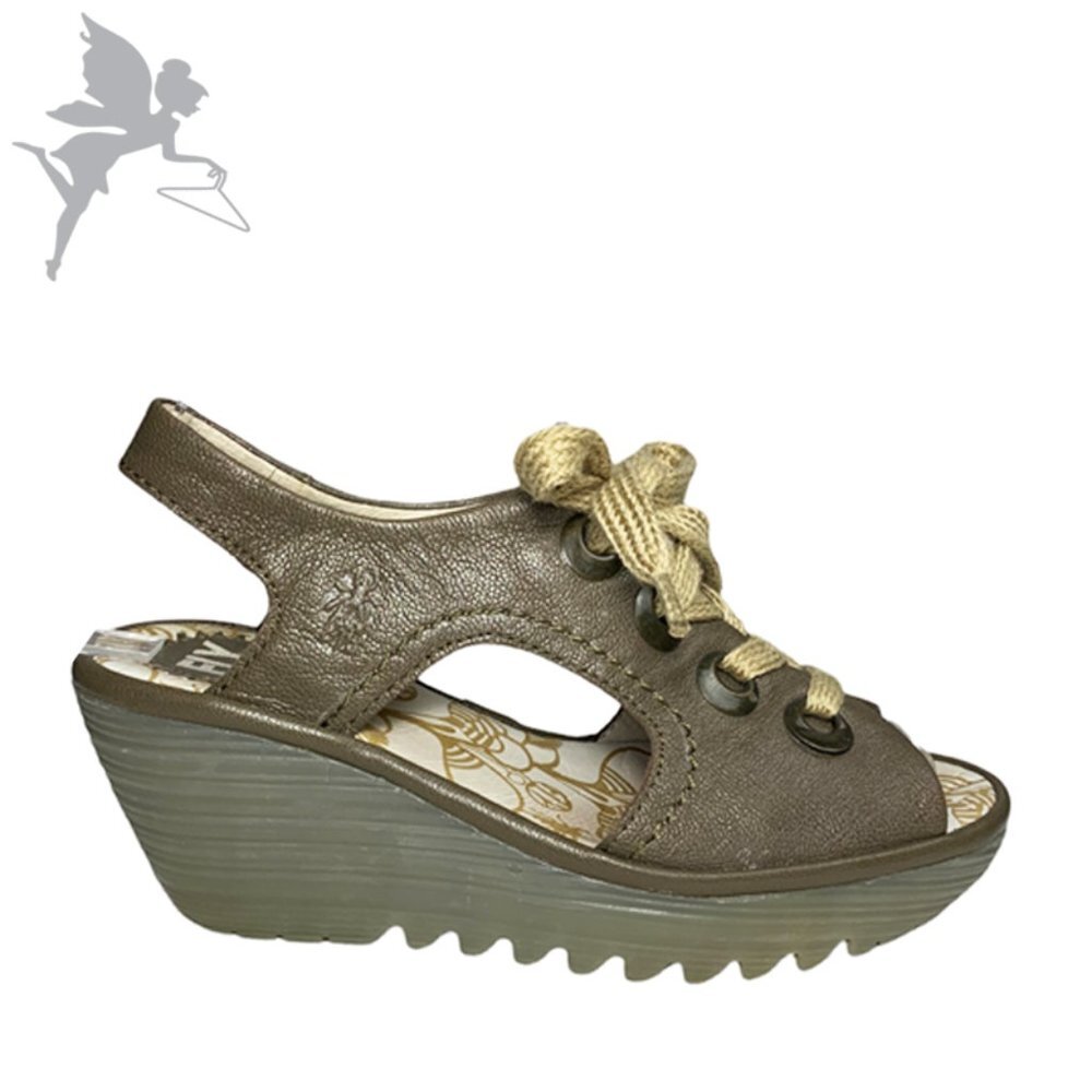FLY LONDON Yifa Lace Up Leather Wedge